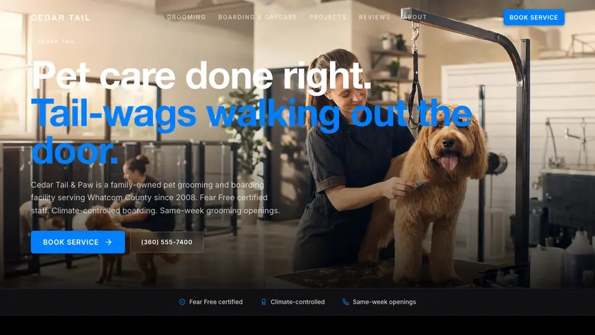 Pet Services Sharp Tech demo website thumbnail