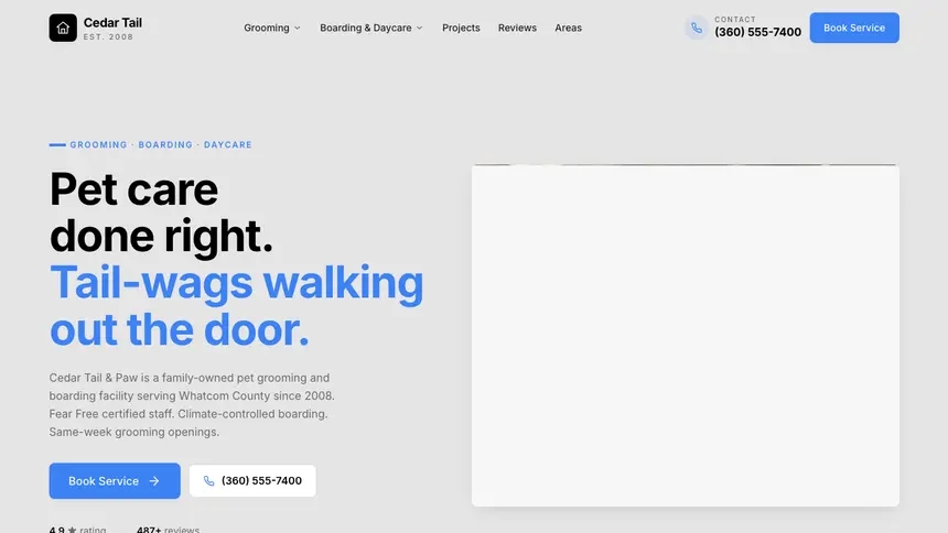 Pet Services Friendly Minimal demo website thumbnail