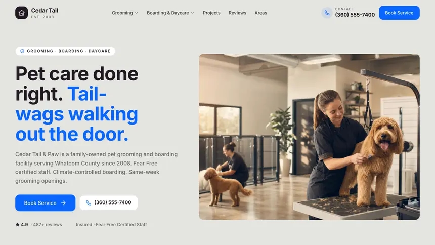 Pet Services Visual Discovery demo website thumbnail