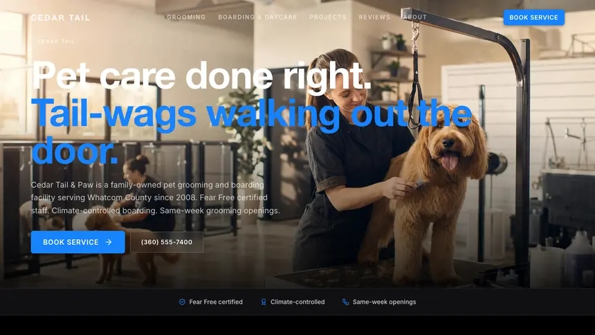 Pet Services Dynamic Bold demo website thumbnail