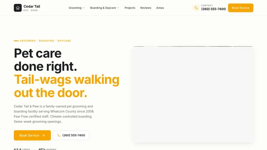 Pet Services Playful Product demo website thumbnail