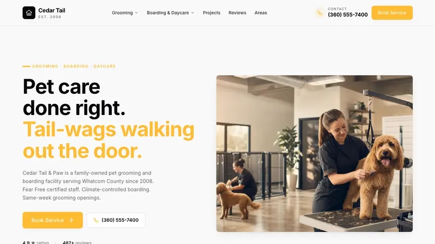 Pet Services Crisp Utility demo website thumbnail