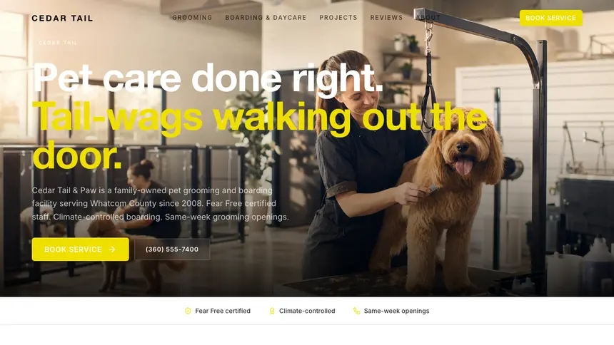 Pet Services Modern European demo website thumbnail