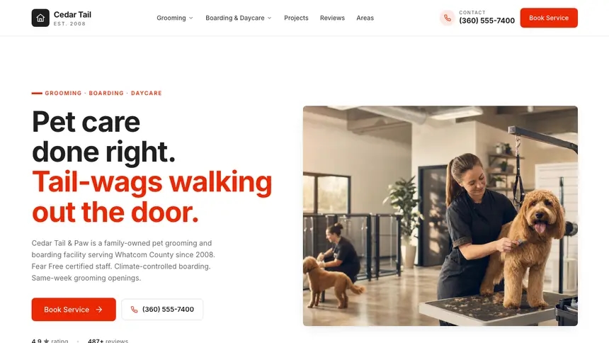 Pet Services Technical Clean demo website thumbnail
