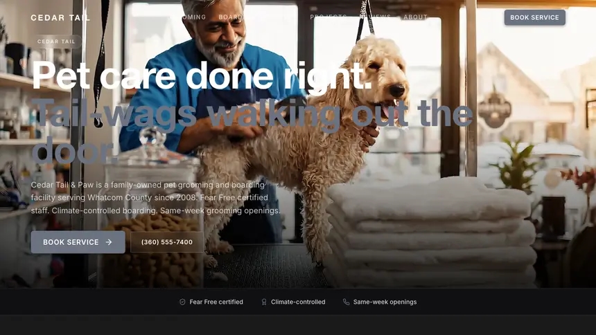 Pet Services Creative Studio demo website thumbnail