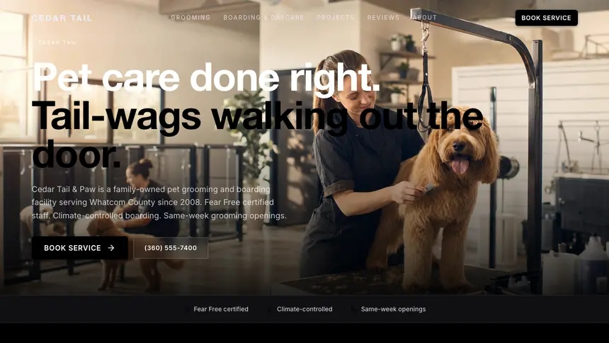 Pet Services High Contrast demo website thumbnail