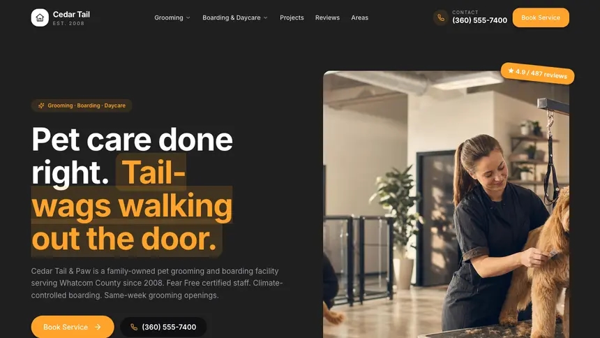 Pet Services Vibrant Media demo website thumbnail