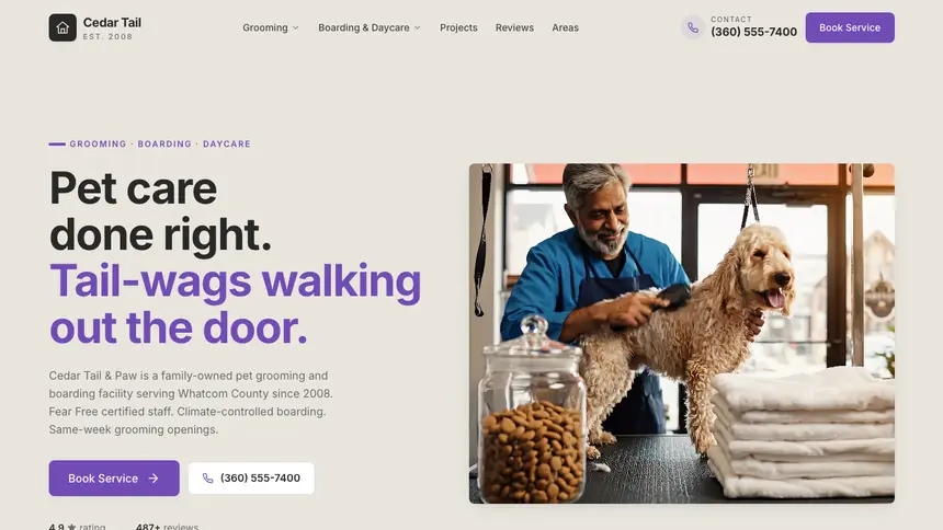 Pet Services Sleek Premium demo website thumbnail