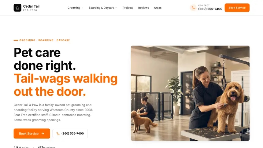 Pet Services Designer Flexible demo website thumbnail