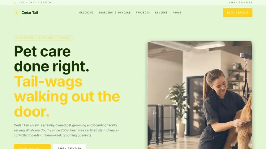 Pet Services Bright Finance demo website thumbnail