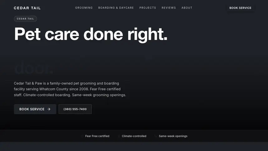 Pet Services Stark Minimal demo website thumbnail