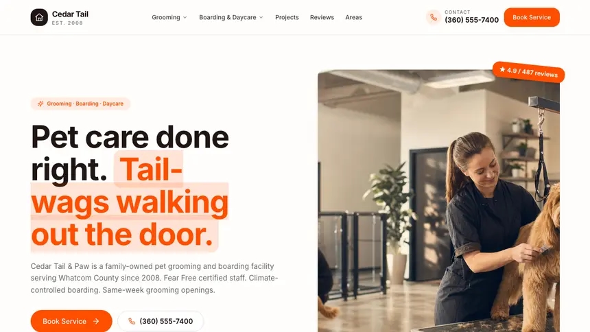 Pet Services Connected Workflow demo website thumbnail