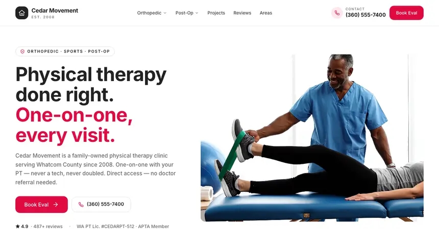 Physical Therapy Warm Hospitality demo website thumbnail