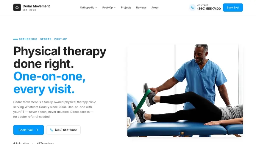 Physical Therapy Clean Scheduler demo website thumbnail