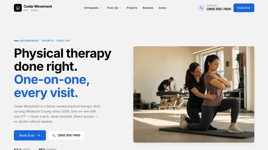 Physical Therapy Calm Professional demo website thumbnail