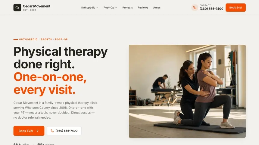Physical Therapy Focused Dark demo website thumbnail