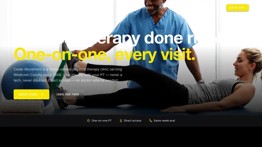 Physical Therapy Bold Performance demo website thumbnail
