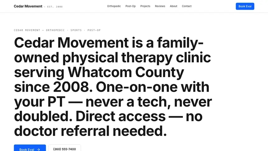 Physical Therapy Enterprise Classic demo website thumbnail