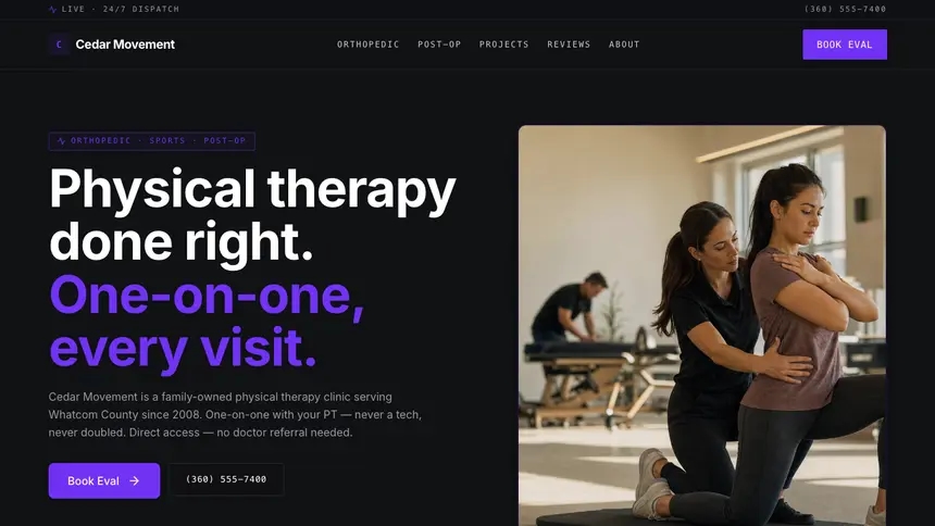 Physical Therapy Deep Contrast demo website thumbnail