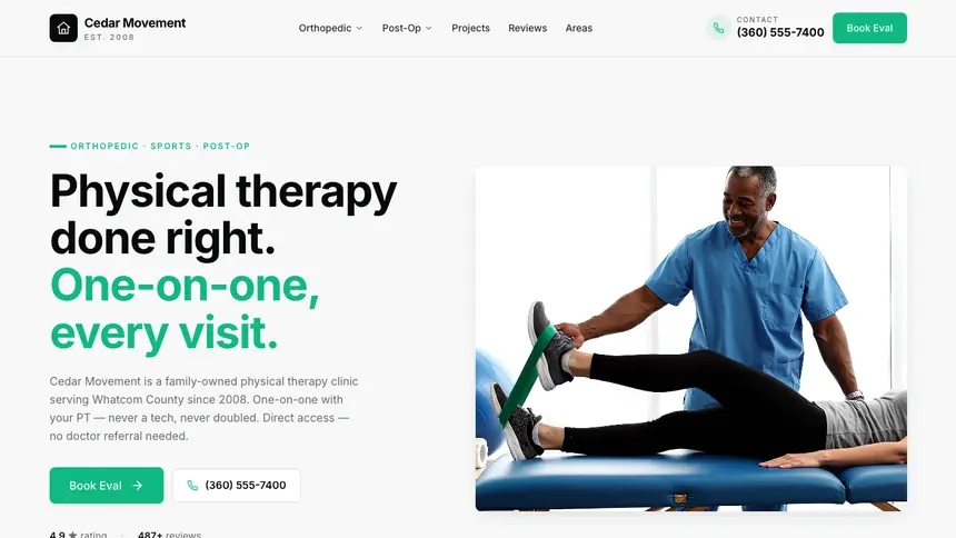 Physical Therapy Sleek Minimal demo website thumbnail