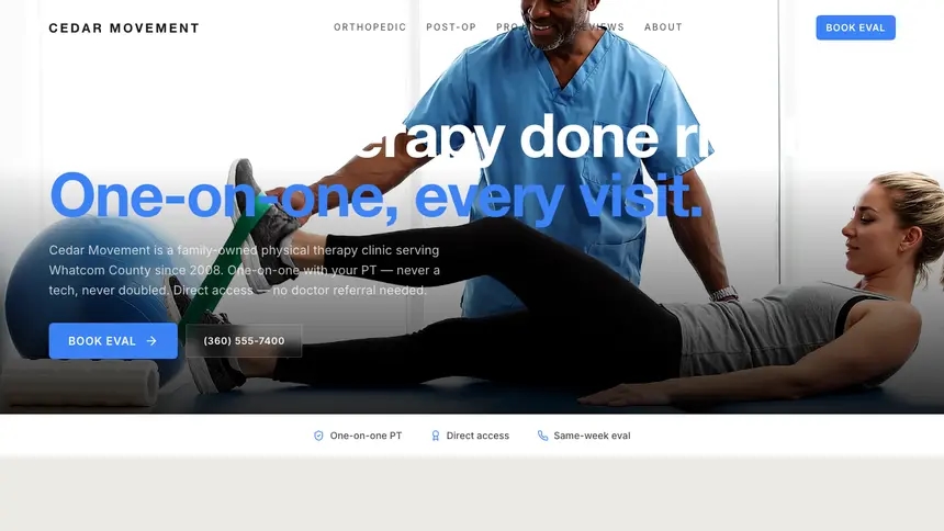 Physical Therapy Soft Inviting demo website thumbnail
