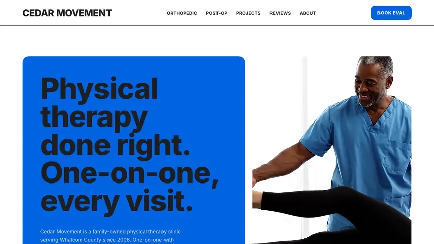 Physical Therapy Open Social demo website thumbnail