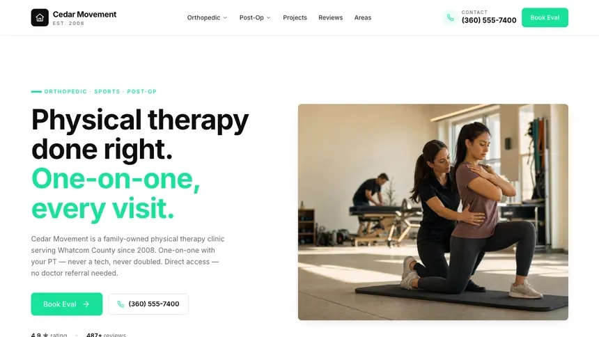 Physical Therapy Bright Docs demo website thumbnail