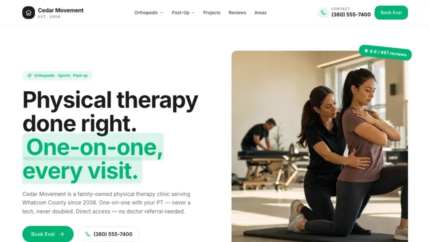 Physical Therapy Open Canvas demo website thumbnail