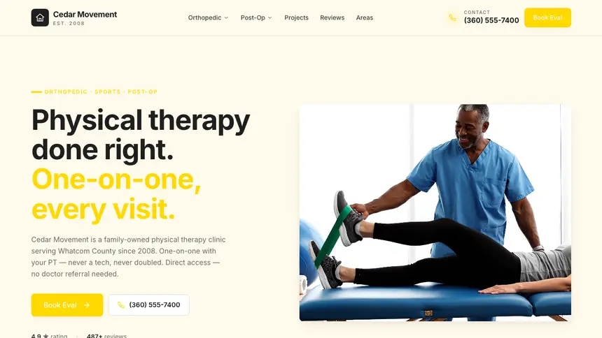 Physical Therapy Refined Tech demo website thumbnail