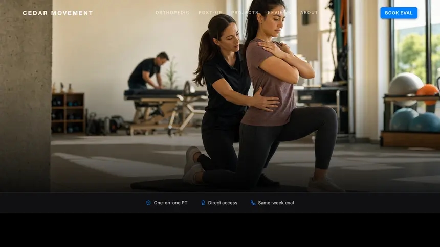 Physical Therapy Sharp Tech demo website thumbnail