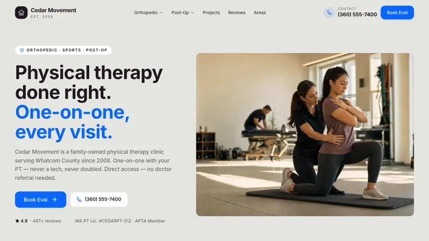 Physical Therapy Visual Discovery demo website thumbnail