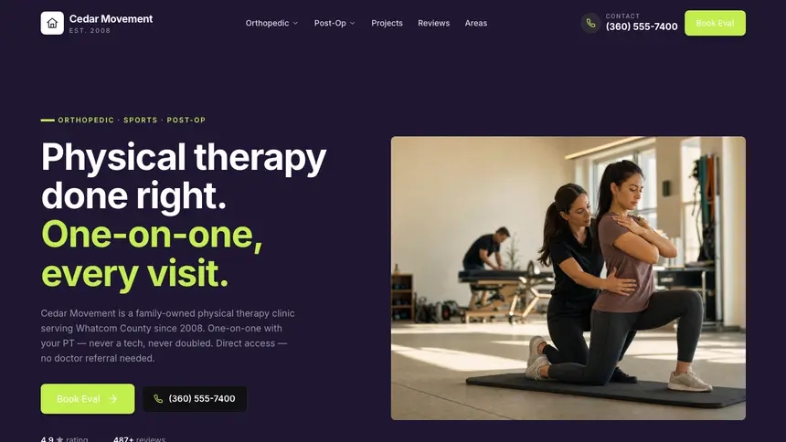 Physical Therapy Focused Monitor demo website thumbnail