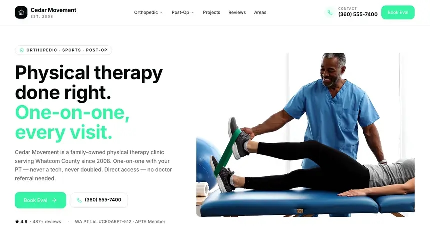 Physical Therapy Commerce Ready demo website thumbnail