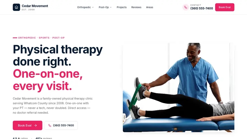 Physical Therapy Polished Gradient demo website thumbnail