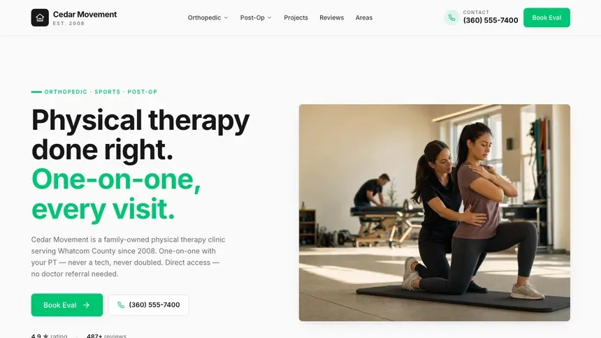 Physical Therapy Modern Green demo website thumbnail