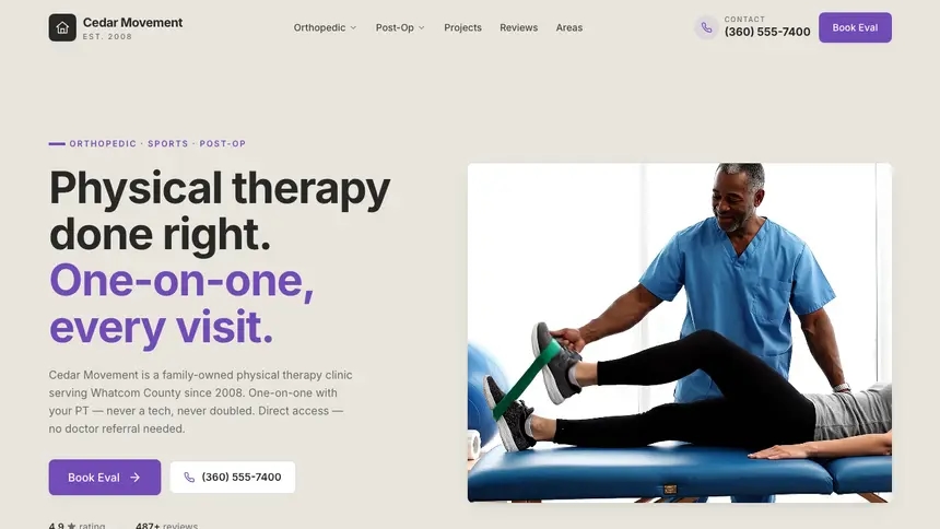 Physical Therapy Sleek Premium demo website thumbnail