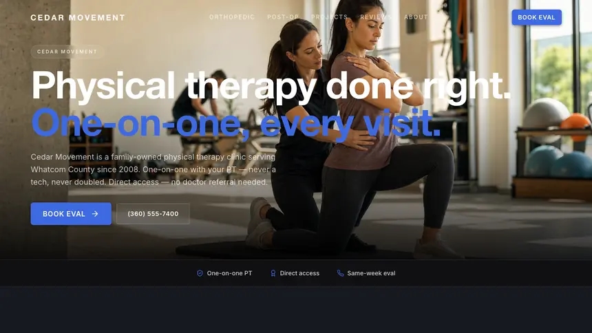Physical Therapy Futuristic Minimal demo website thumbnail