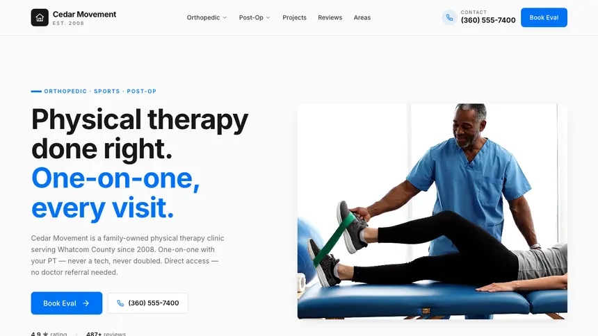 Physical Therapy Monochrome Modern demo website thumbnail