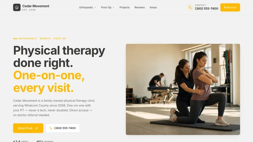 Physical Therapy Energetic Tech demo website thumbnail