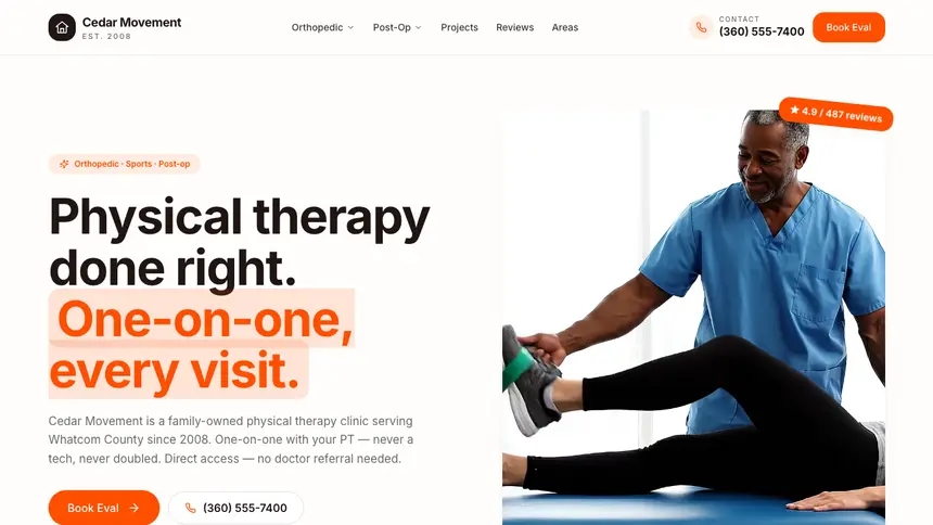 Physical Therapy Connected Workflow demo website thumbnail