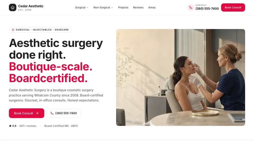 Cosmetic Surgery Warm Hospitality demo website thumbnail