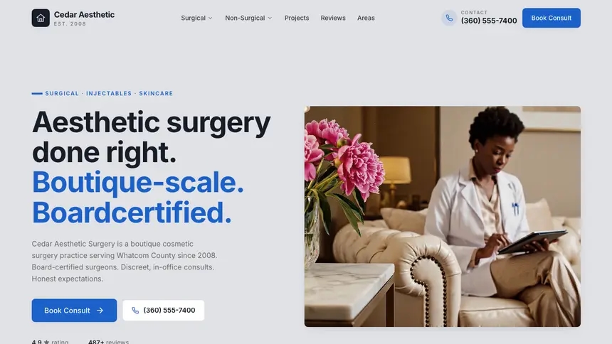 Cosmetic Surgery Structured Grid demo website thumbnail