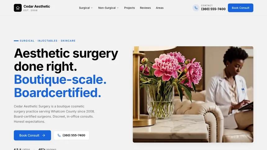 Cosmetic Surgery Calm Professional demo website thumbnail