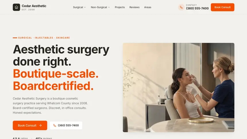 Cosmetic Surgery Focused Dark demo website thumbnail