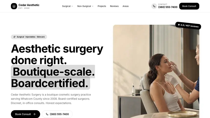 Cosmetic Surgery Playful Creative demo website thumbnail