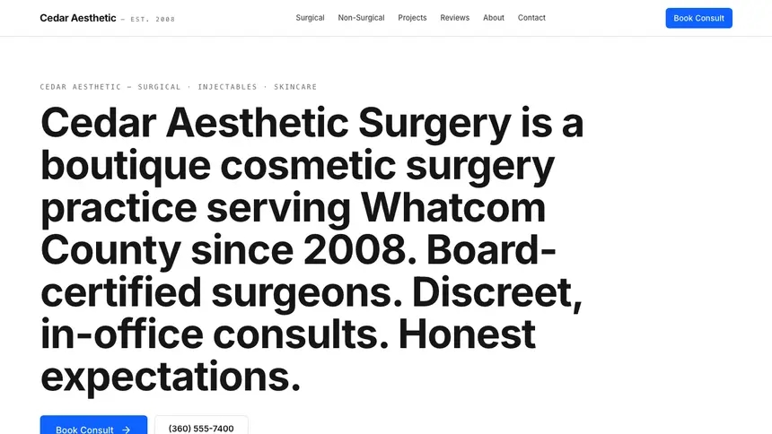 Cosmetic Surgery Enterprise Classic demo website thumbnail