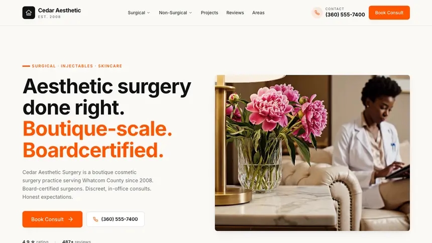 Cosmetic Surgery Approachable Support demo website thumbnail