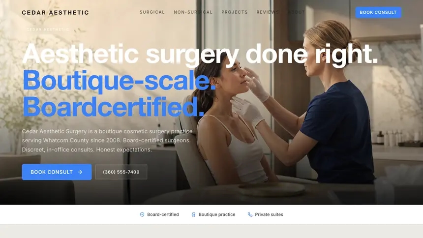Cosmetic Surgery Soft Inviting demo website thumbnail