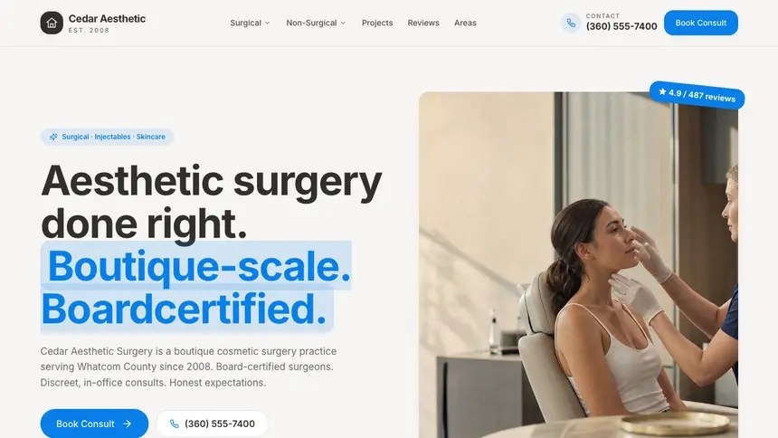 Cosmetic Surgery Clean Editorial demo website thumbnail
