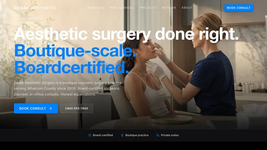 Cosmetic Surgery Sharp Tech demo website thumbnail